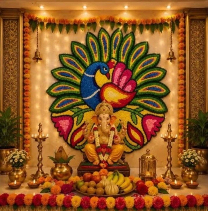 Peacock Fan Backdrop — Ashwa Handicraft Festive Styling Inspiration